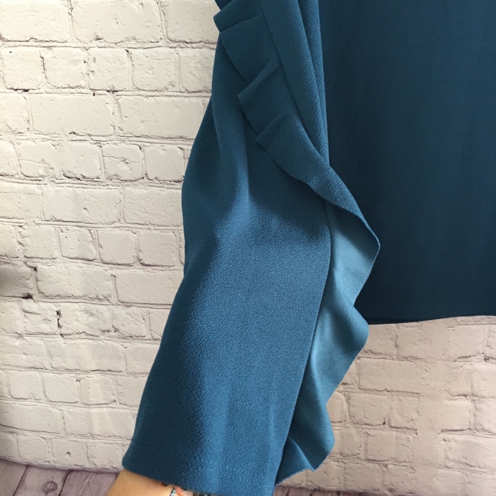 Bar III Ruffled Casual Long Sleeve Top Blouse - Picture 6 of 13